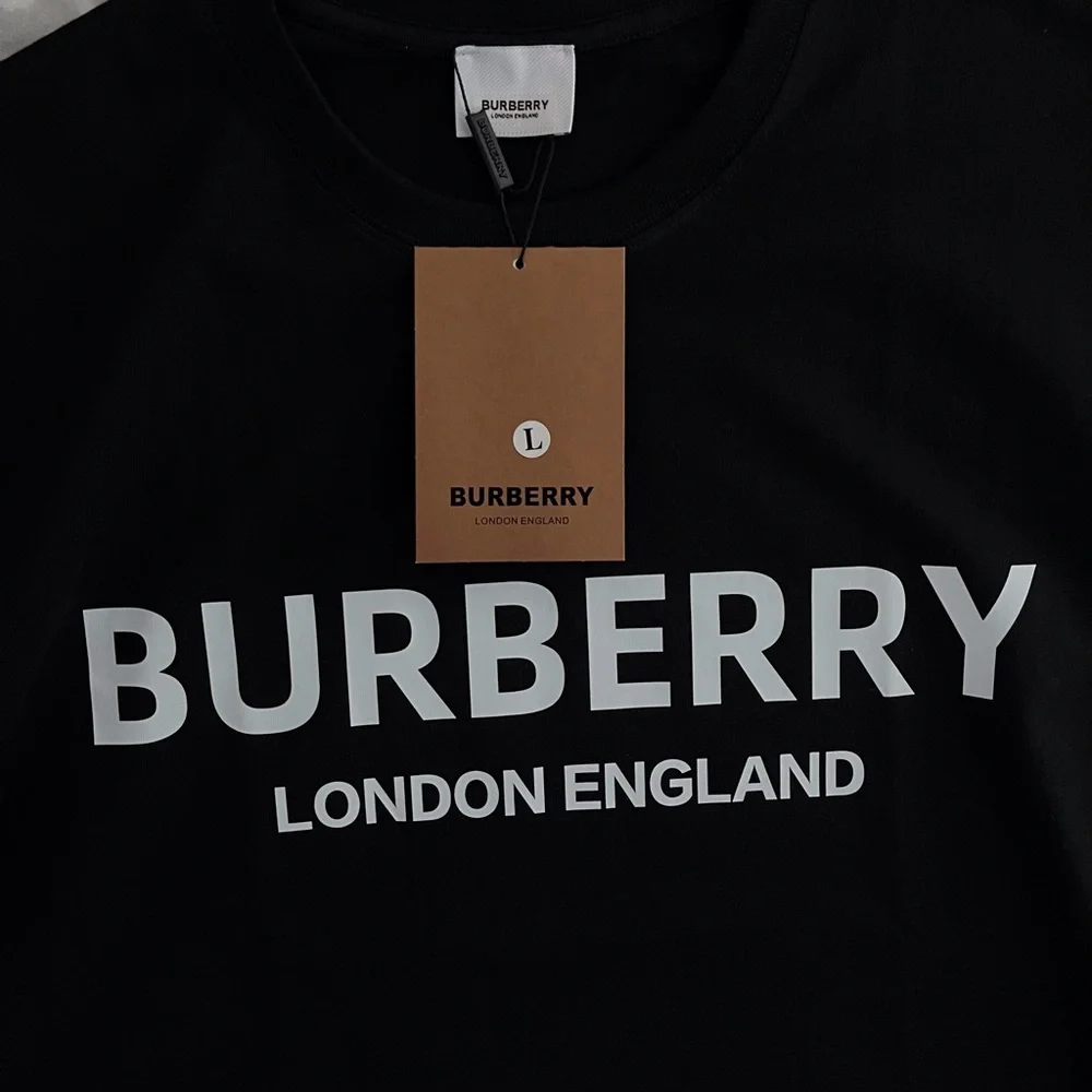 Burberry Black Logo T-Shirt Large